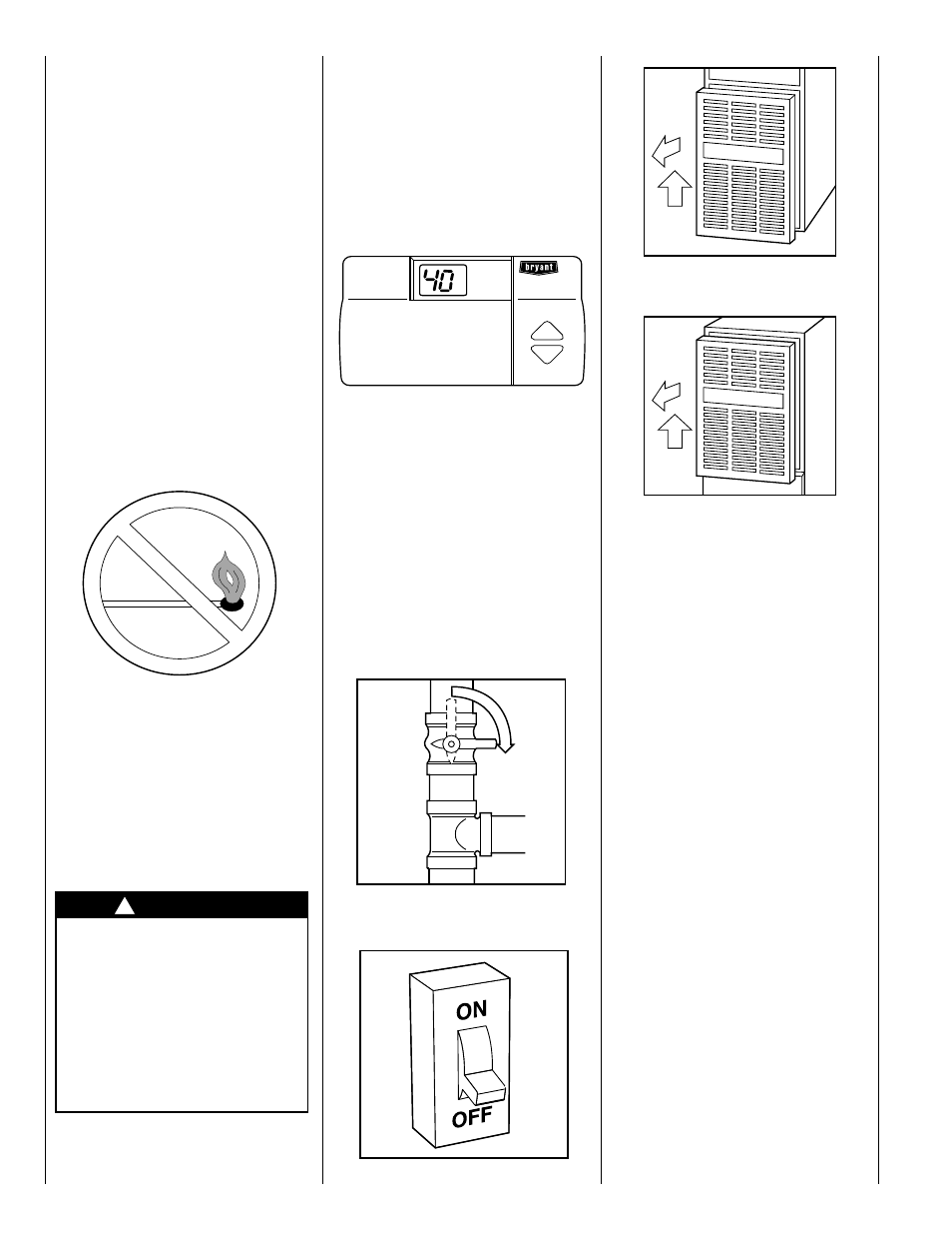 Starting your furnace, Steps for starting your furnace, Warning | Bryant 330AAV User Manual | Page 4 / 12