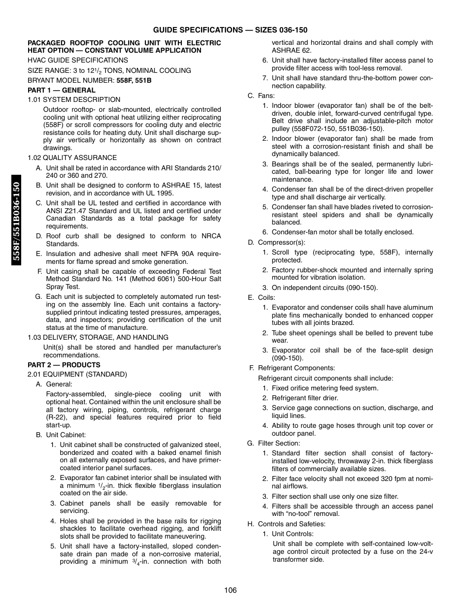 Bryant DURAPAC 551B User Manual | Page 106 / 170