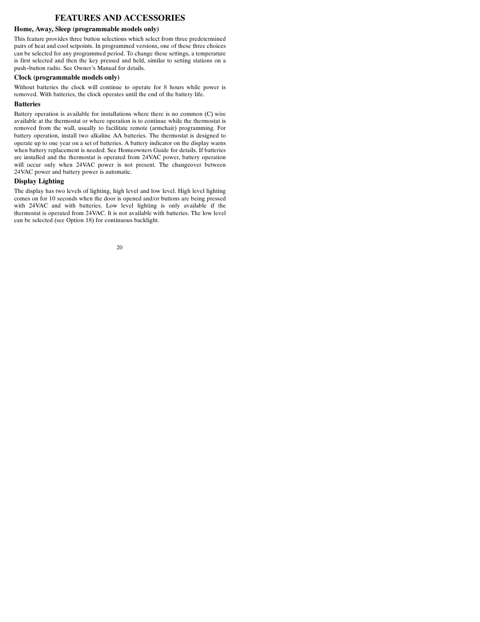 Features and accessories | Bryant T2-PAC User Manual | Page 22 / 40