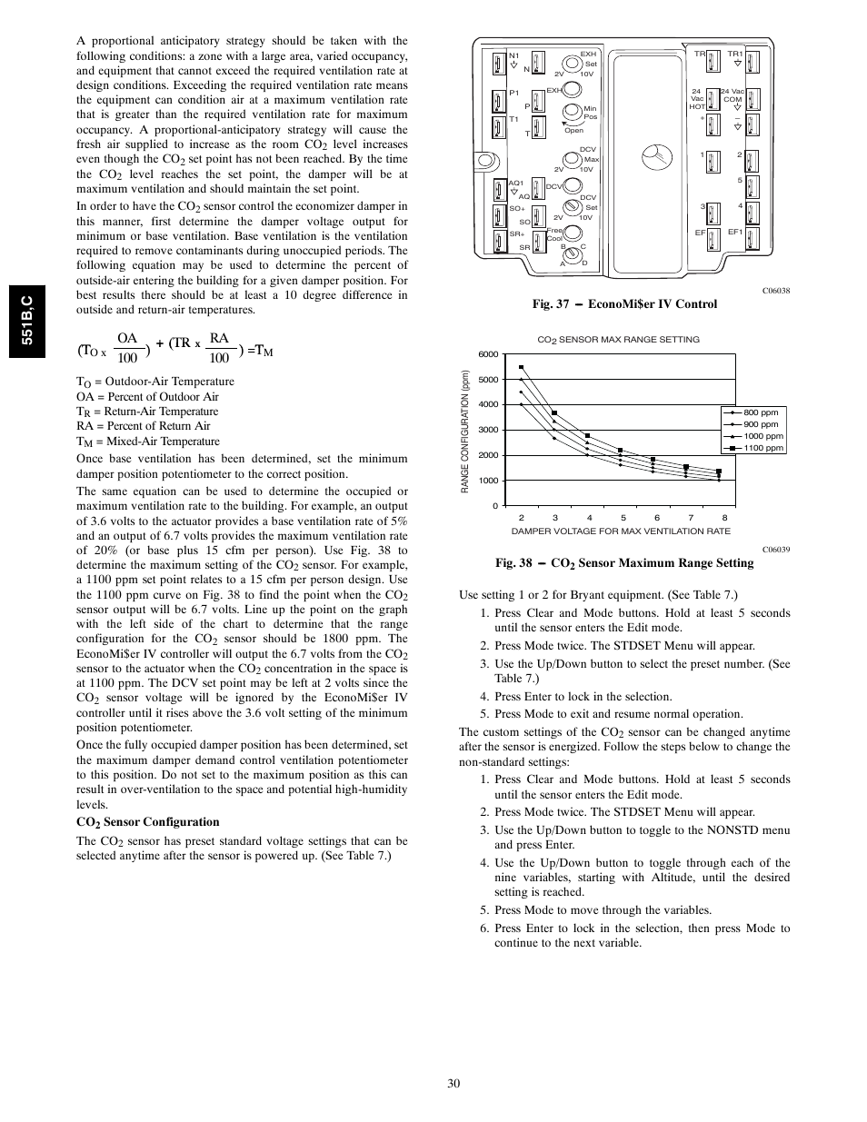 T oa ) + (tr, Ra ) t (t, 100 ) + (tr | 100 ) =t, 551b ,c | Bryant 551C User Manual | Page 30 / 61