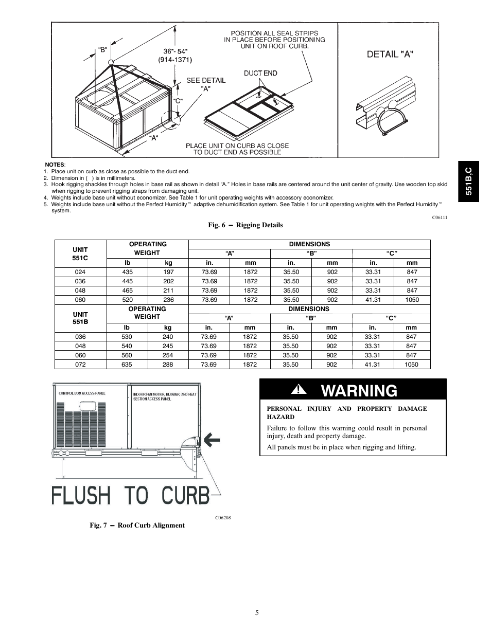 Warning | Bryant 551C User Manual | Page 5 / 61