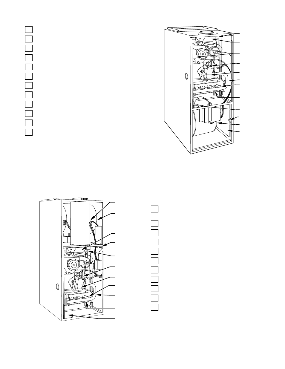 Upflow furnace components, Downflow furnace components | Bryant 394HAD User Manual | Page 3 / 8