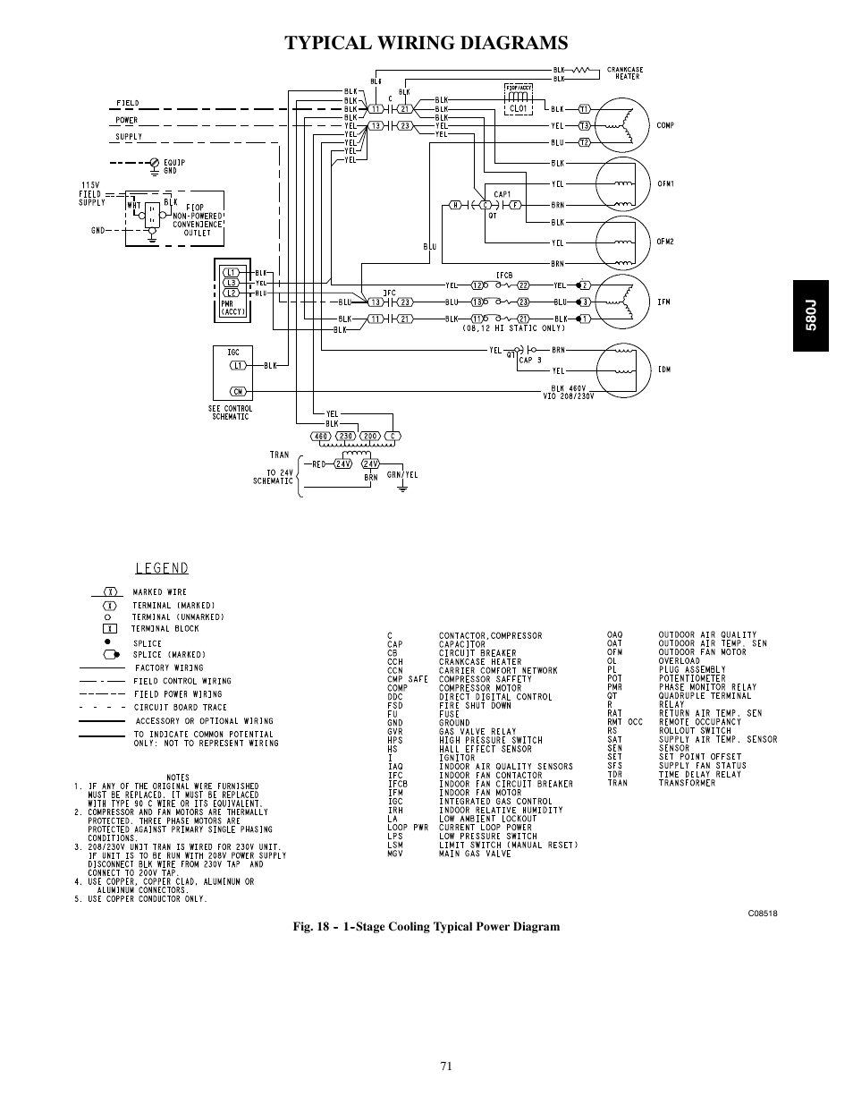 Typical wiring diagrams | Bryant LEGACY LINE 580J User Manual | Page 71 / 86