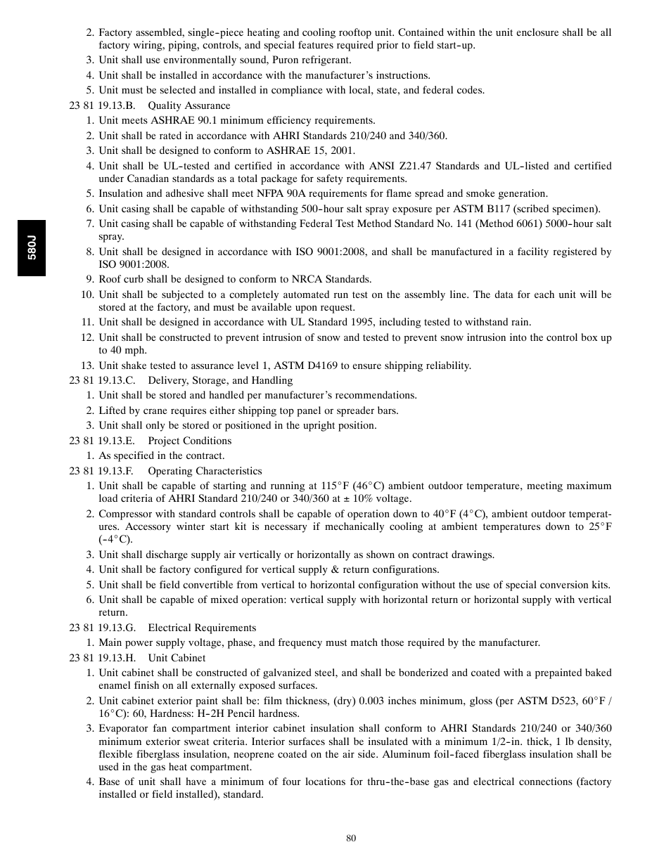 Bryant LEGACY LINE 580J User Manual | Page 80 / 86