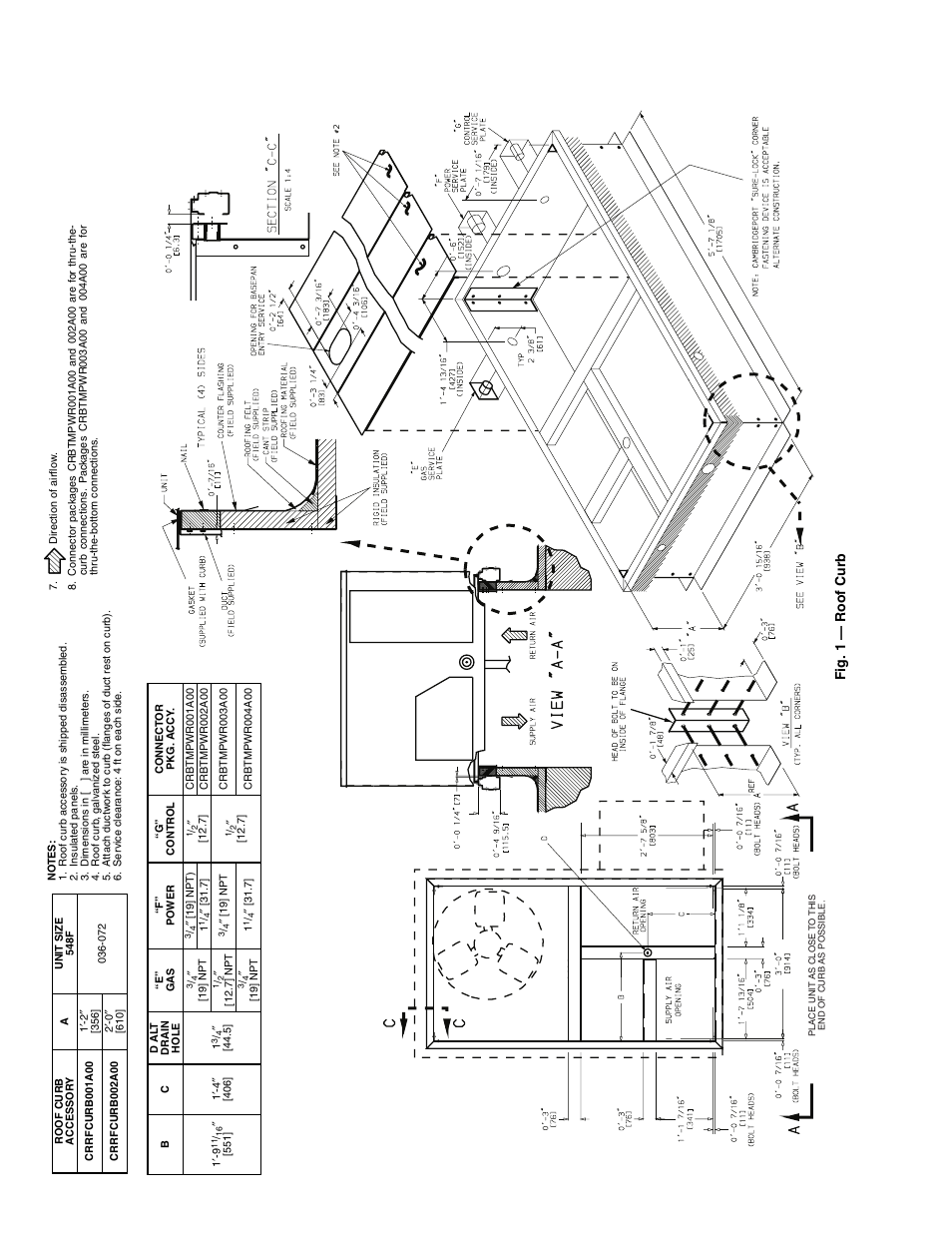 Fig. 1 — ro of curb | Bryant 548F User Manual | Page 2 / 48