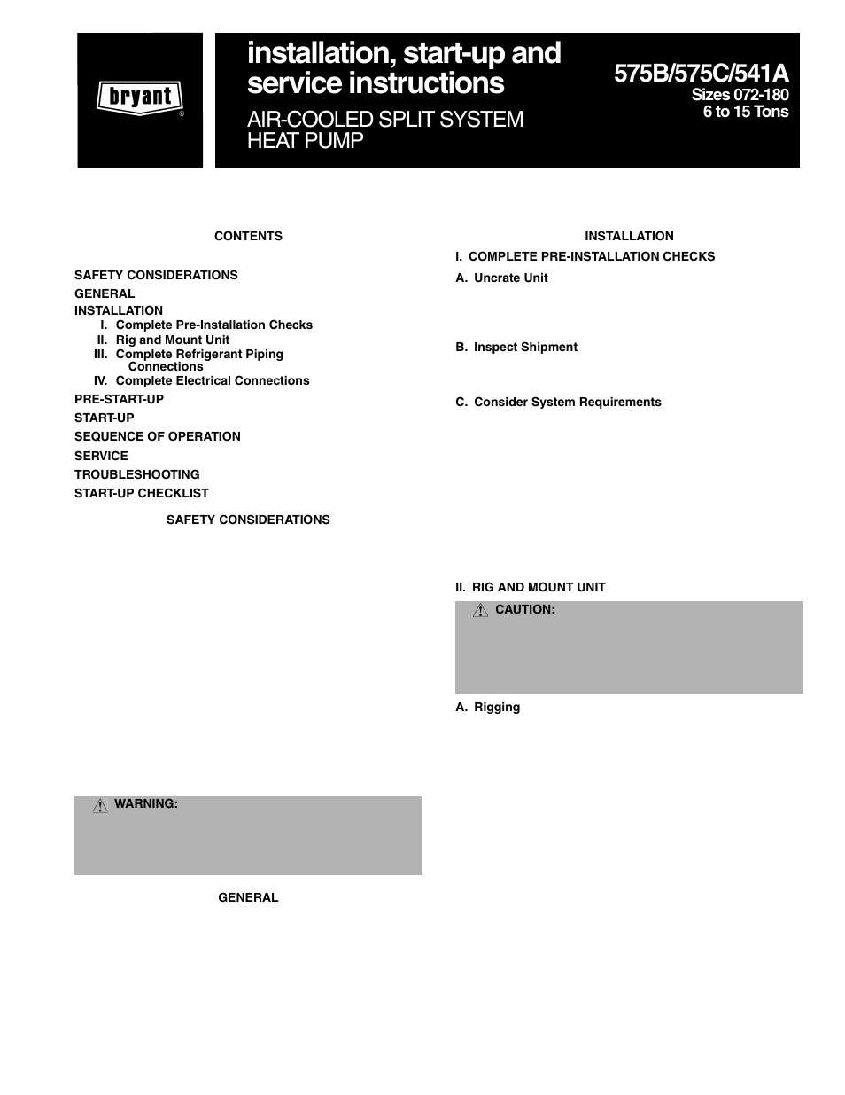 Bryant 575C User Manual | 28 pages