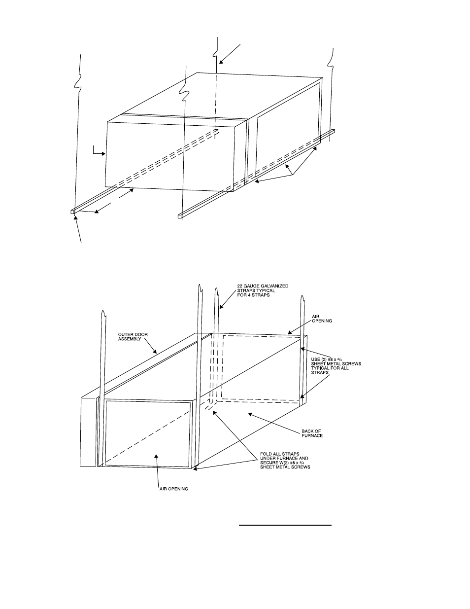 Fig. 15—horizontal unit suspension, Fig. 16—horizontal suspension with straps | Bryant 310JAV User Manual | Page 13 / 45