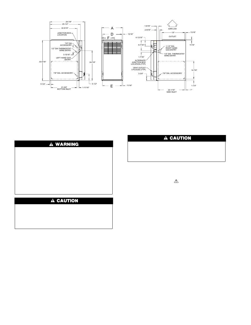 Fig. 1—dimensional drawing, Ad f e | Bryant 310JAV User Manual | Page 3 / 45