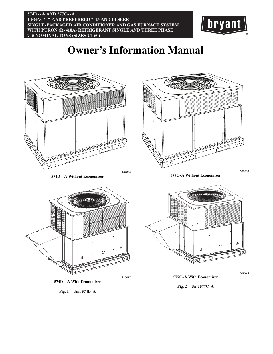 Bryant LEGACY 577C User Manual | 10 pages