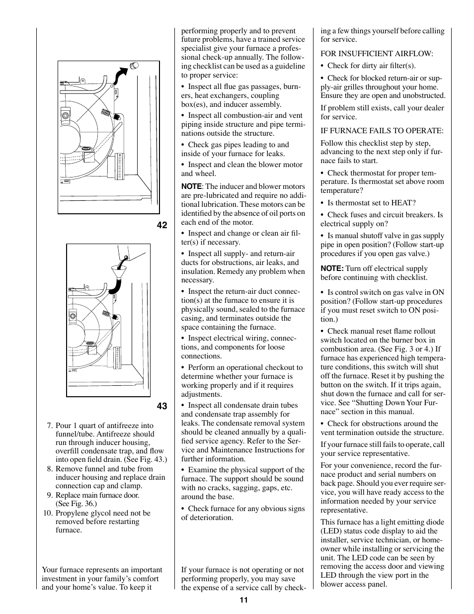 A check-up checklist, Before you request a service call | Bryant 350AAV User Manual | Page 11 / 12