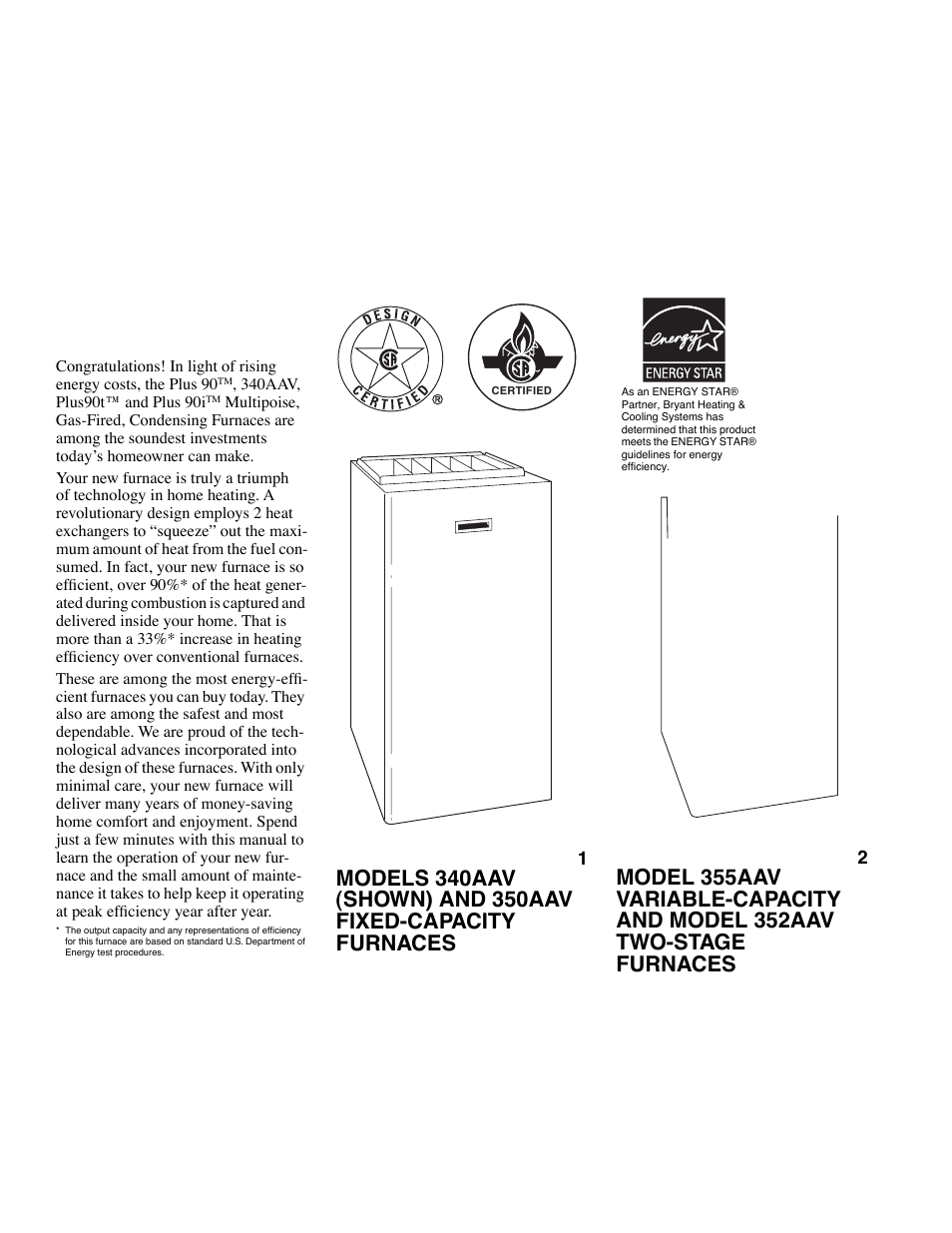 Welcome to a new generation of comfort | Bryant 350AAV User Manual | Page 2 / 12