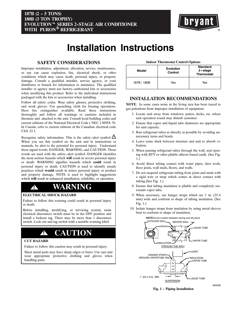 Bryant 187B User Manual | 14 pages