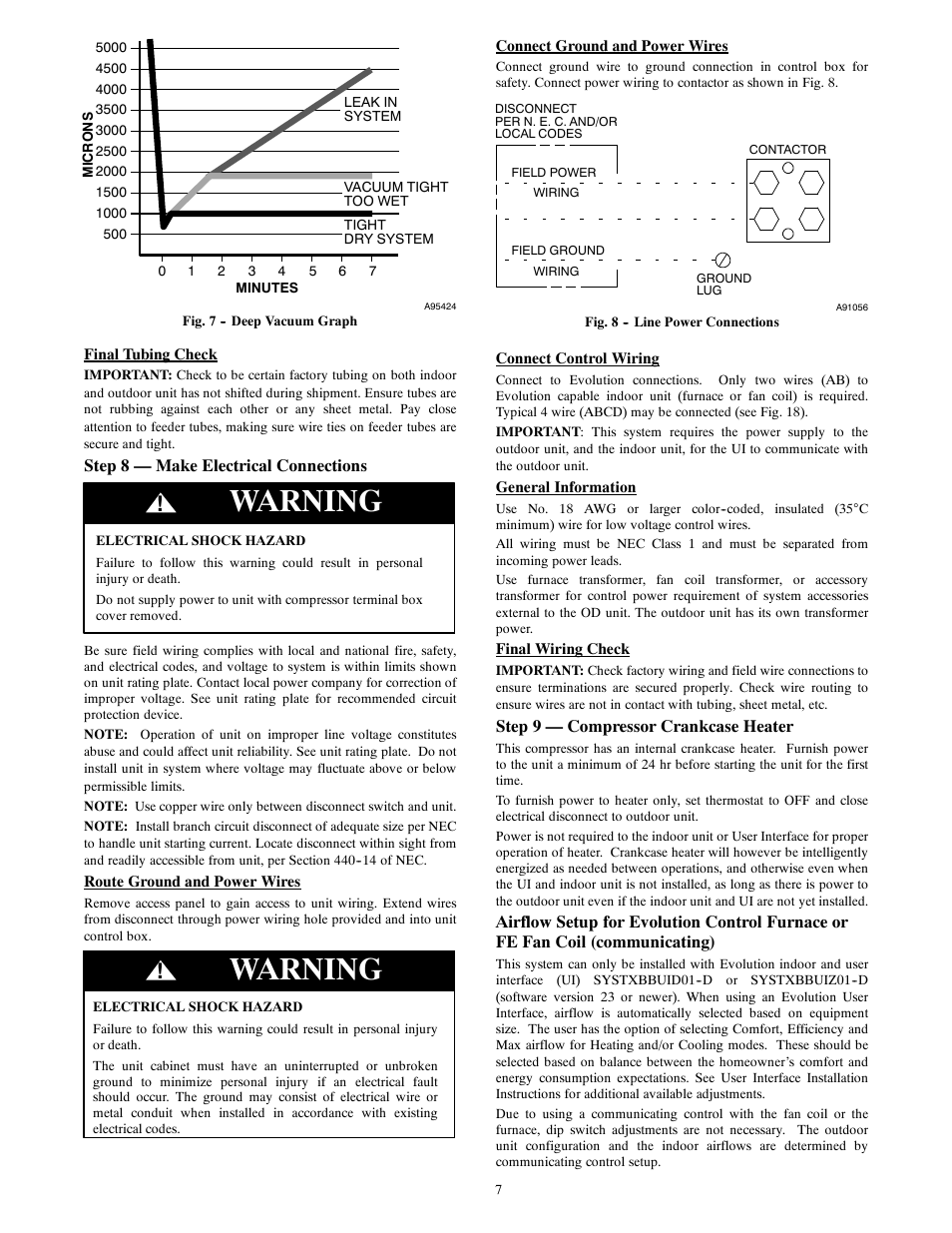 Warning | Bryant EVOLUTIONR EXTREME 280ANV User Manual | Page 7 / 18