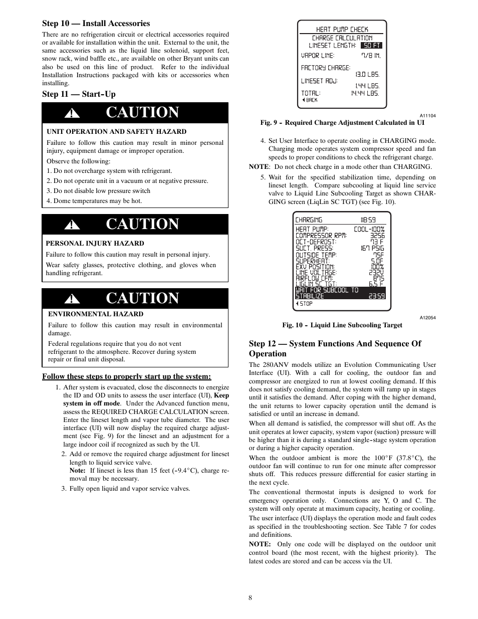 Caution | Bryant EVOLUTIONR EXTREME 280ANV User Manual | Page 8 / 18