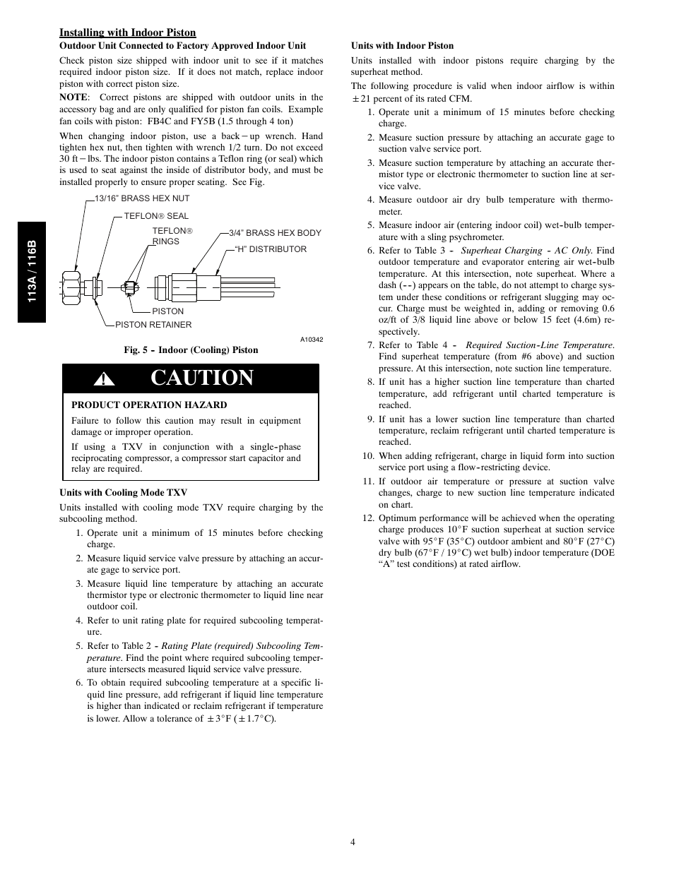 Caution | Bryant 113A User Manual | Page 4 / 10