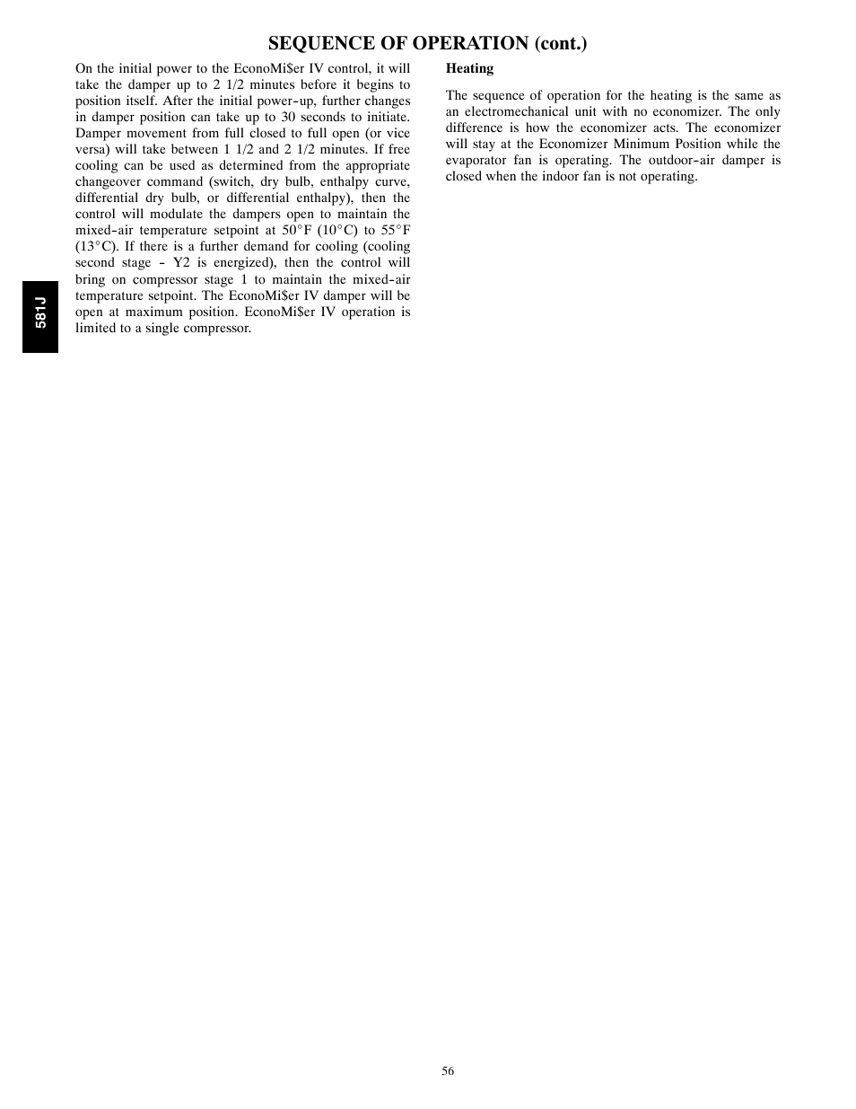 Sequence of operation (cont.) | Bryant PREFERRED 581J User Manual | Page 56 / 66
