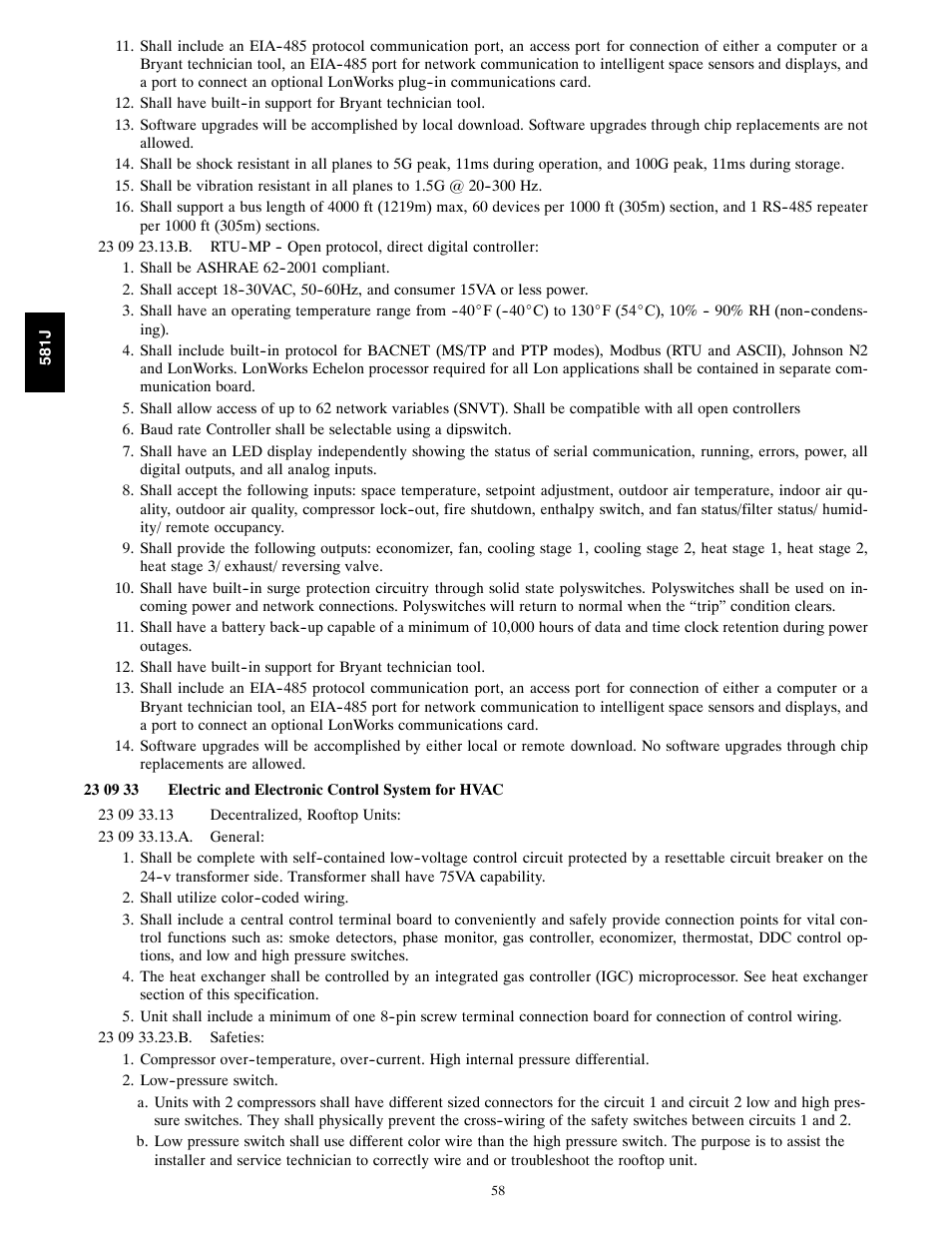 Bryant PREFERRED 581J User Manual | Page 58 / 66