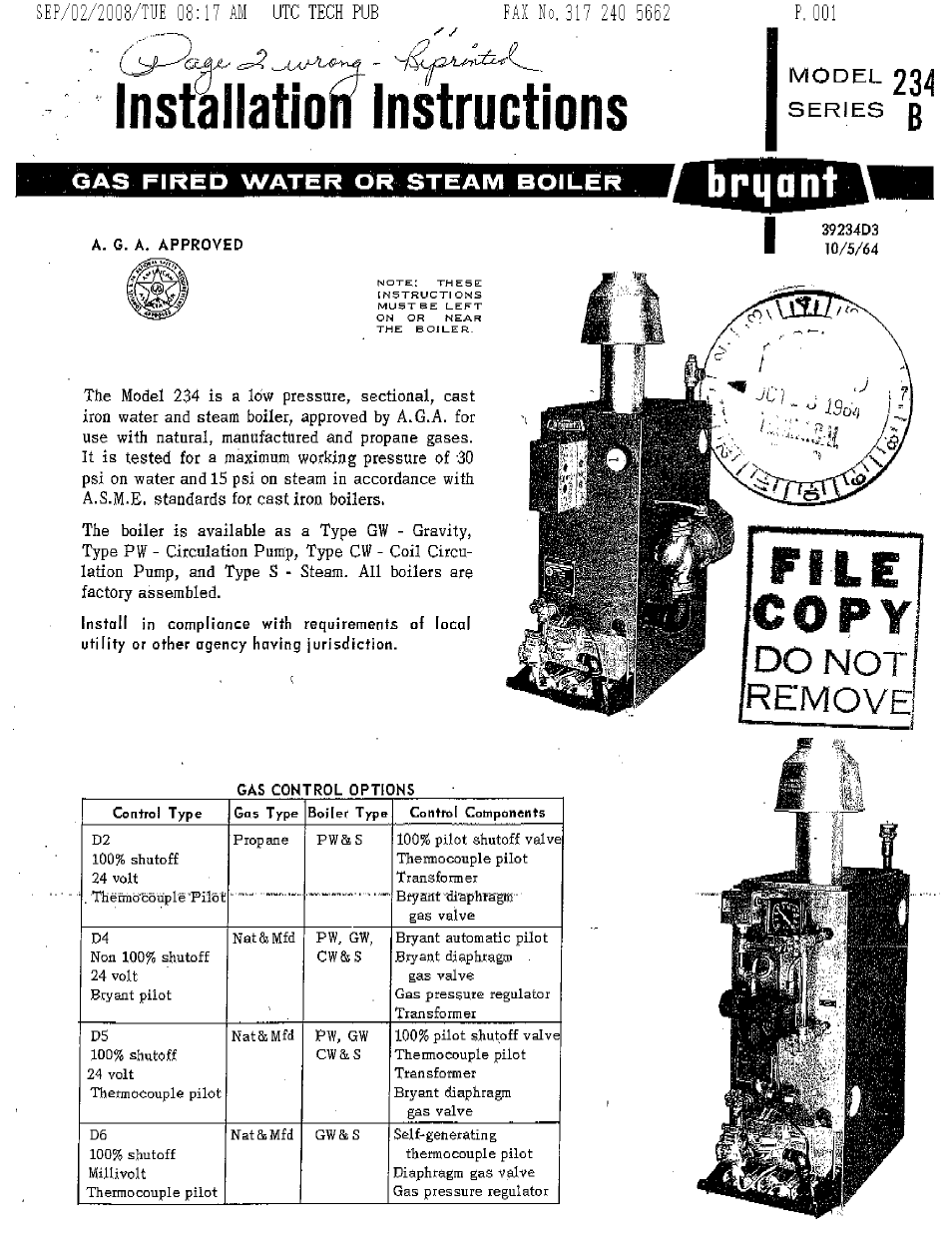 Bryant 234B User Manual | 16 pages