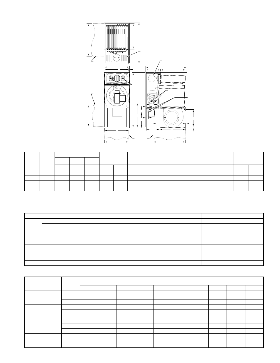 Dimensions—model 361aan, Dimensions (in.), Minimum clearances to combustible materials (in.) | Air delivery—cfm (without filters) | Bryant Oil Fired 363AAP 361AAN User Manual | Page 3 / 8