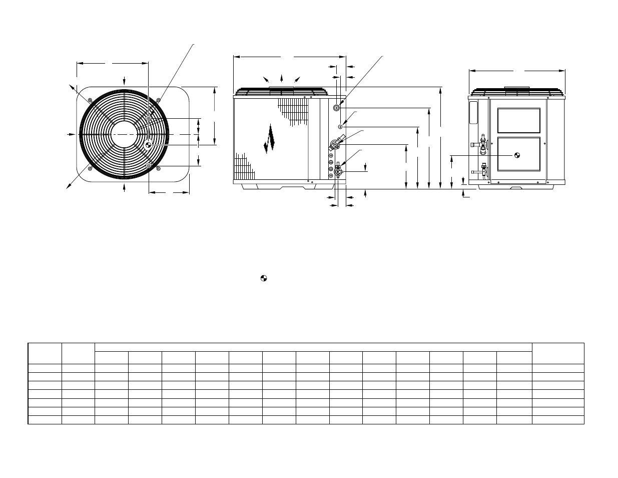 Dimensions, Dimensions (in.) | Bryant DELUXE 11 SEER R-410A User Manual | Page 2 / 28