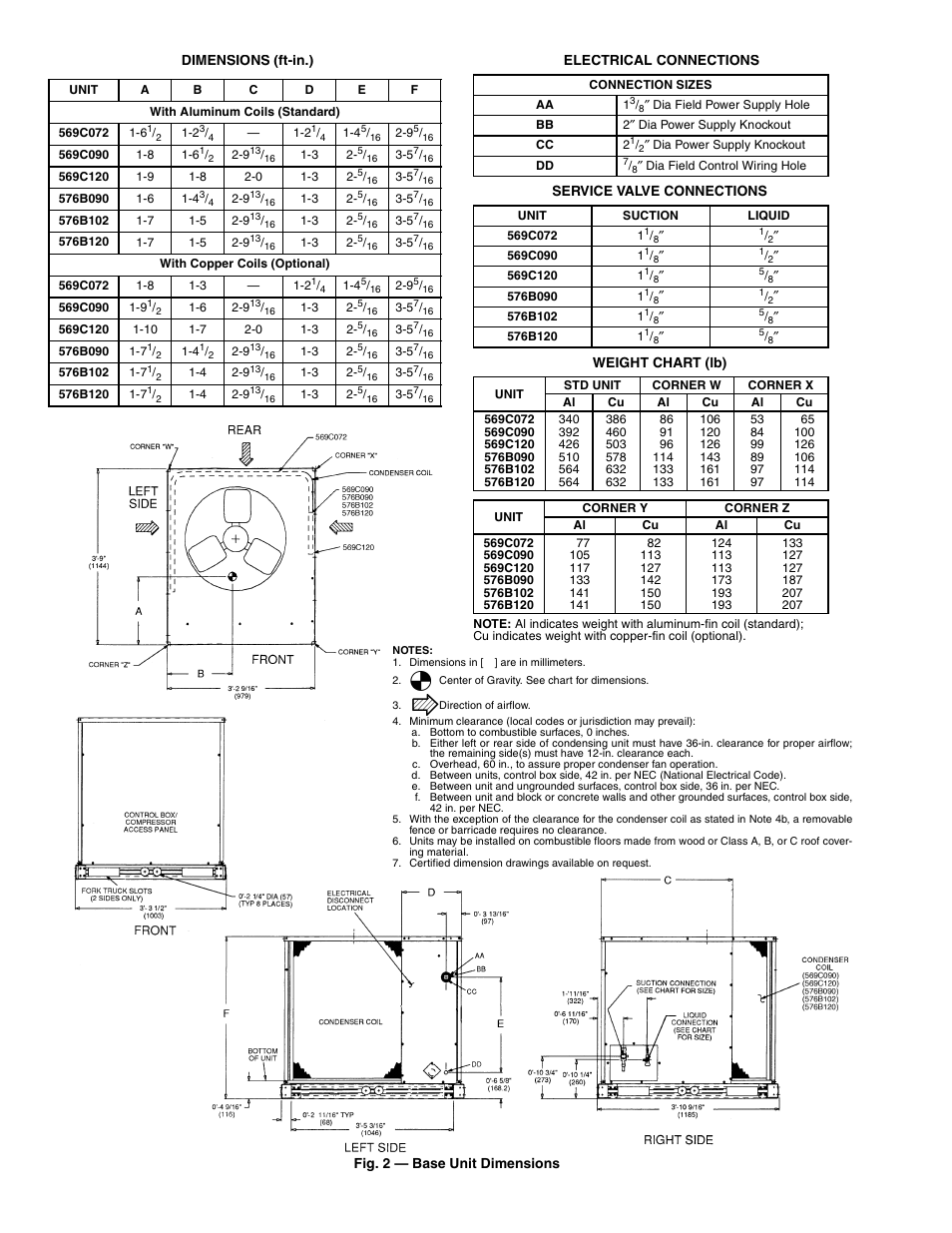 Bryant COMMERCIAL AIR COOLED CONDENSING UNITS 576b User Manual | Page 4 / 16