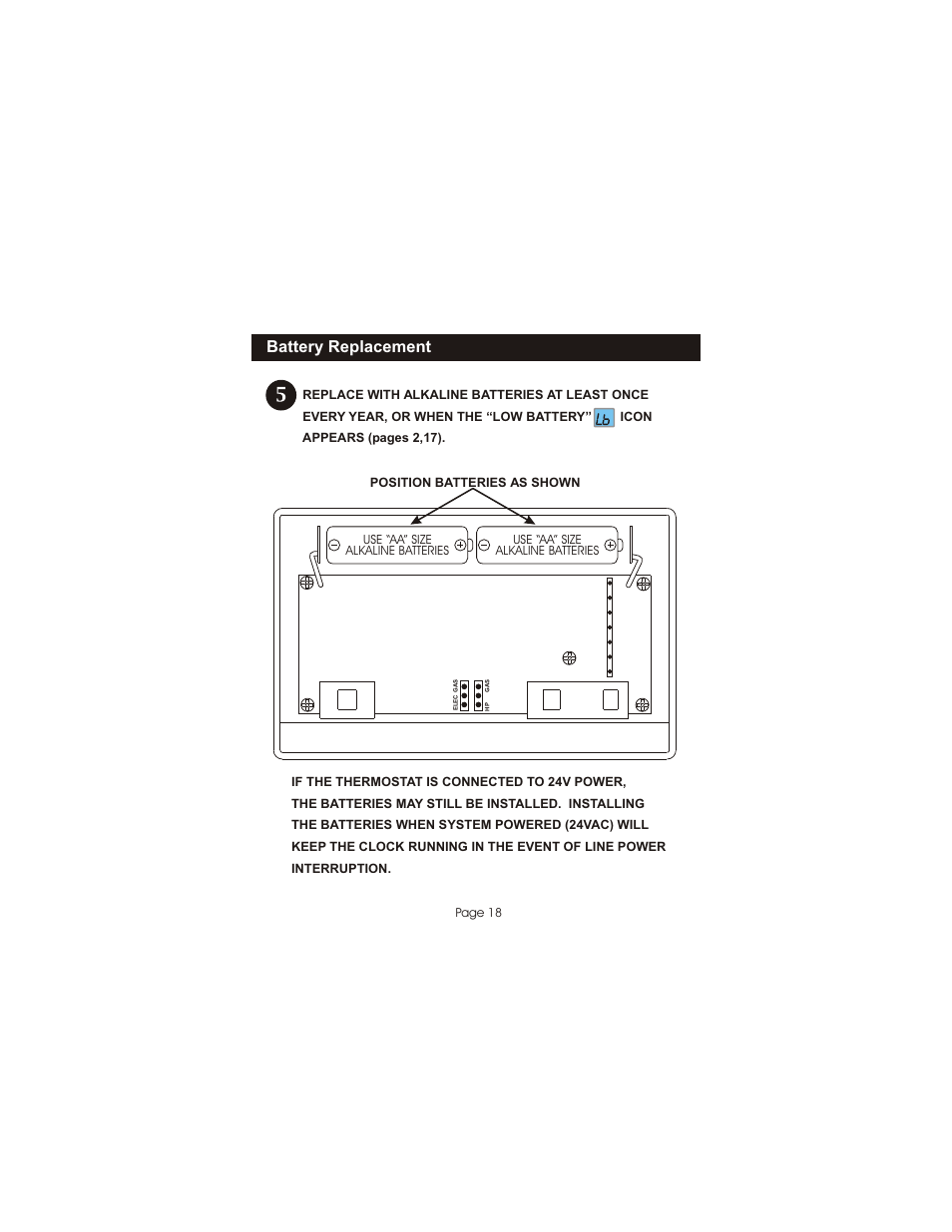 Battery replacement | Bryant Programmable Digital TSTATBBPQ501 User Manual | Page 19 / 21