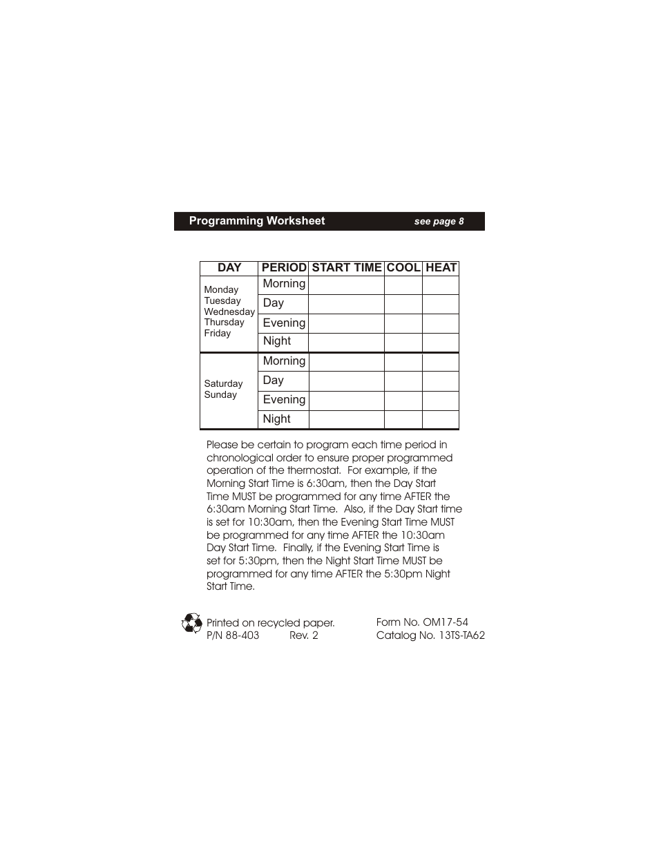 Bryant Programmable Digital TSTATBBPQ501 User Manual | Page 21 / 21