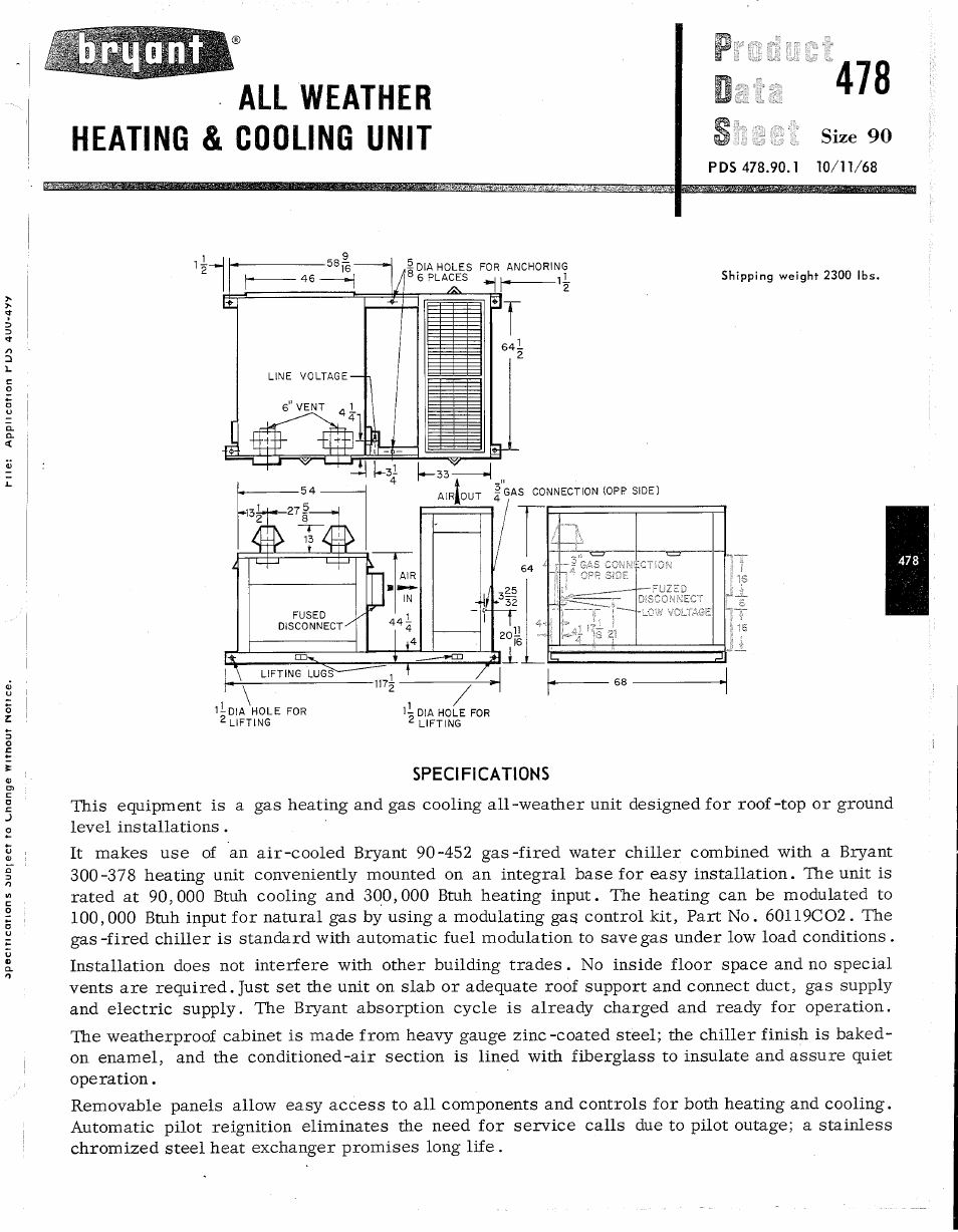 Bryant 478-90 User Manual | 4 pages