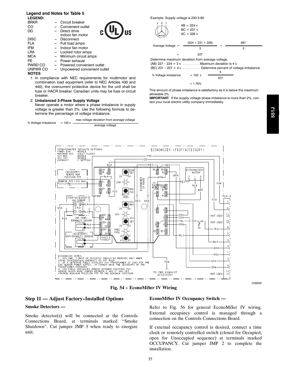 Step 11 — adjust factory--installed options | Bryant 551J User Manual | Page 35 / 36
