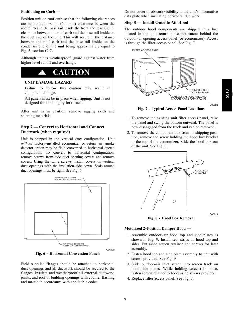 Caution | Bryant 551J User Manual | Page 9 / 36