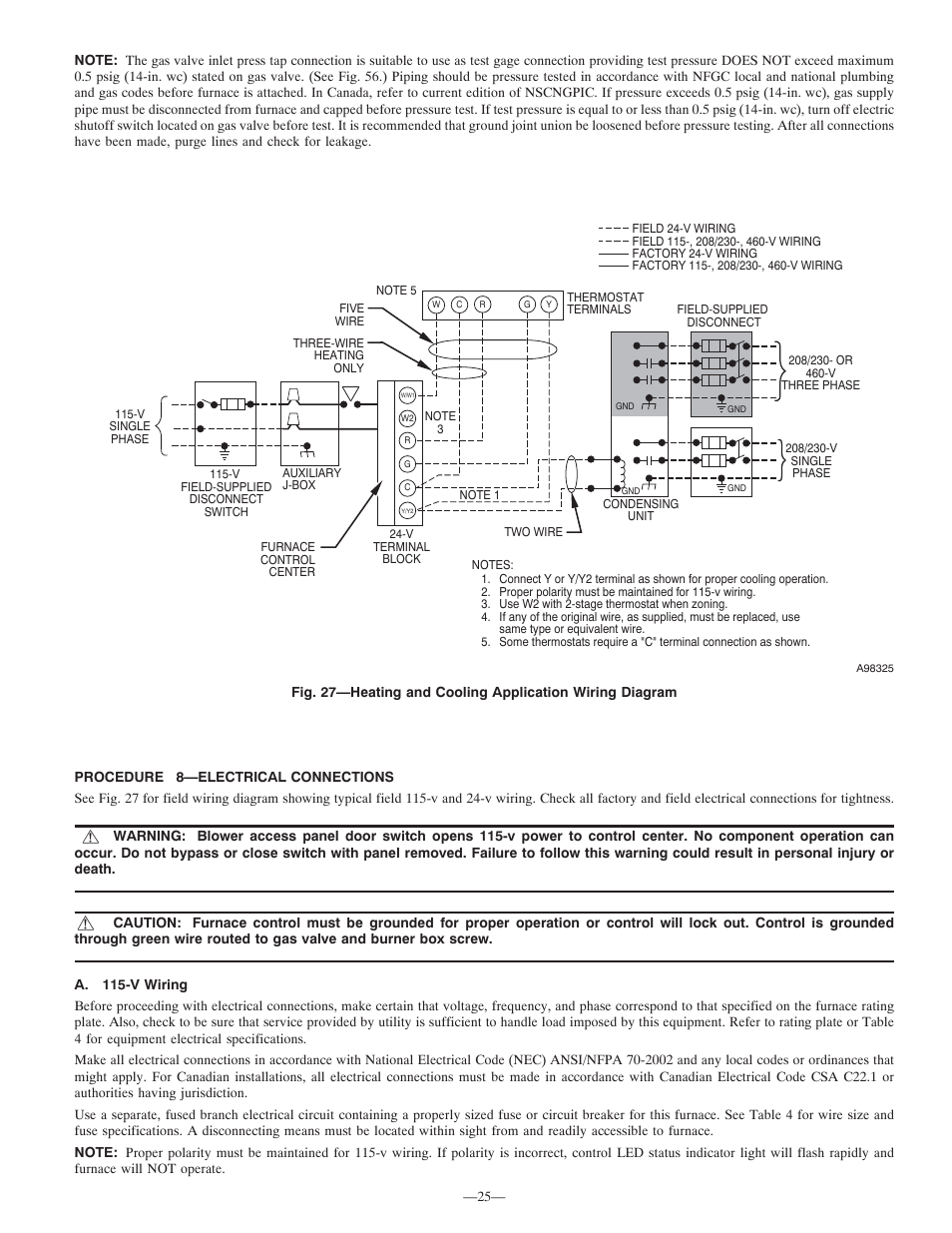 Bryant Deluxe 4 WAy Gas Furnase 355MAV User Manual | Page 25 / 60