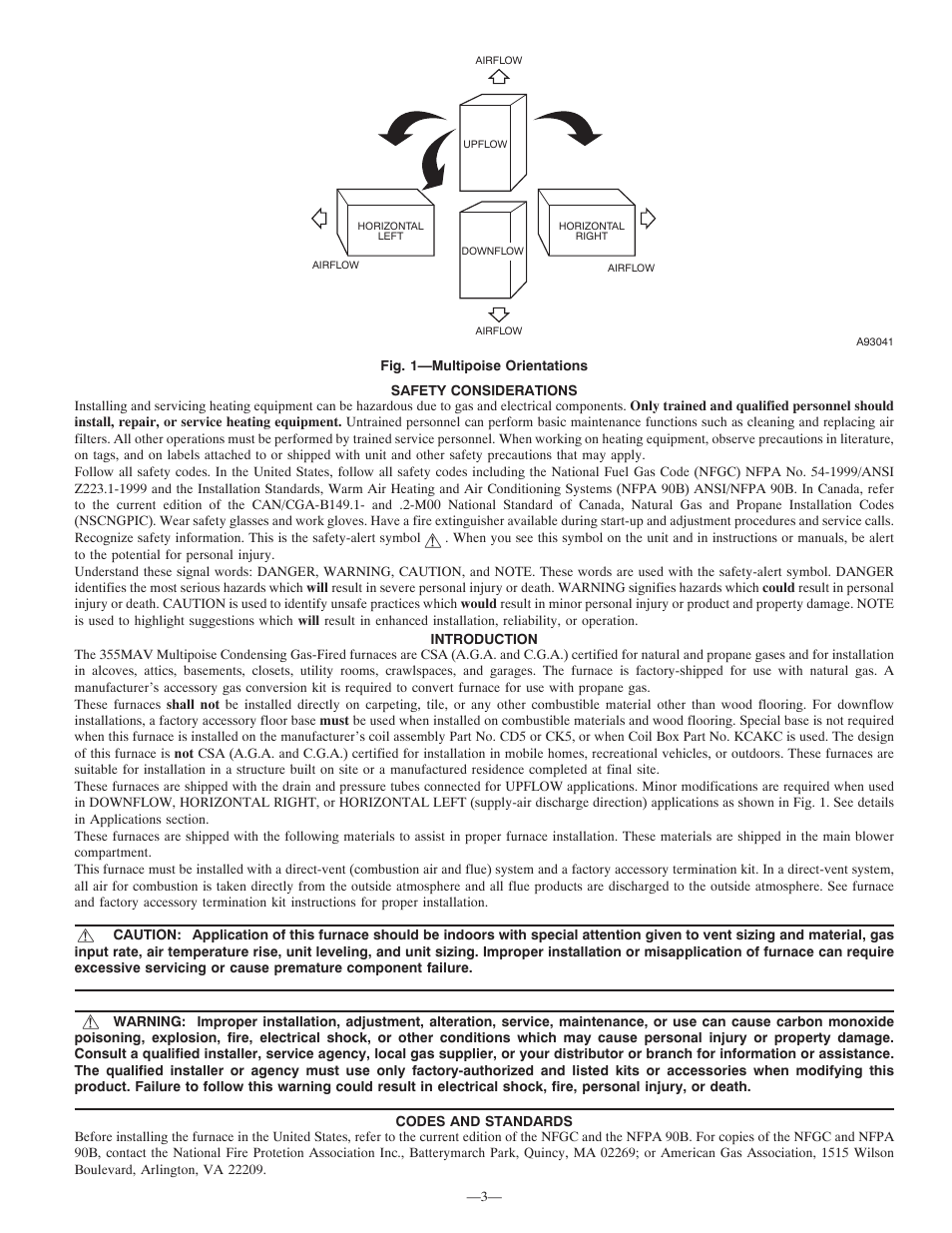 Bryant Deluxe 4 WAy Gas Furnase 355MAV User Manual | Page 3 / 60