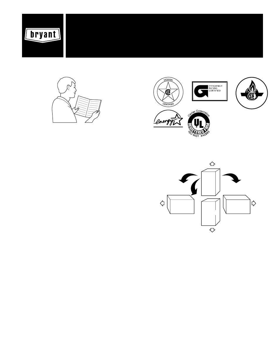 Bryant Deluxe 4-Way Multipoise Variable-Capacity Direct-Vent Condensing Gas 355MAV User Manual | 48 pages