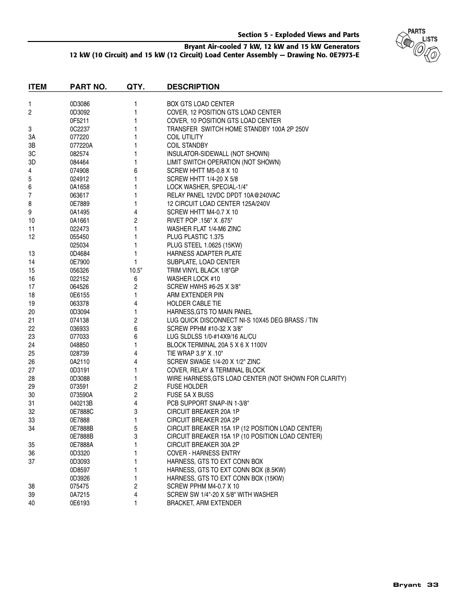 Bryant Automatic Standby Generator ASPAS1BBA007 User Manual | Page 35 / 52