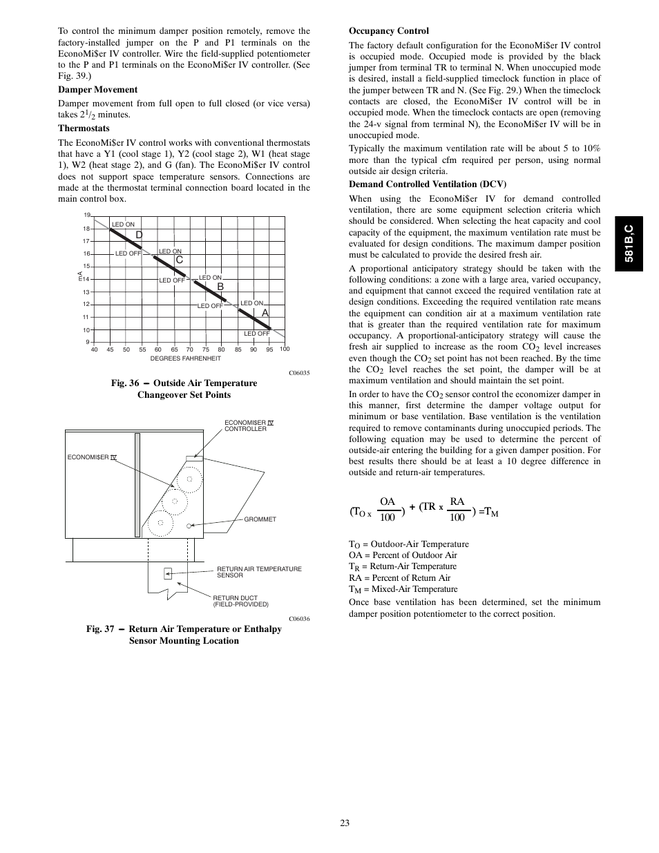 T oa ) + (tr, Ra ) t (t, 100 ) + (tr | 100 ) =t, 581b ,c | Bryant 581C024--060 User Manual | Page 23 / 60