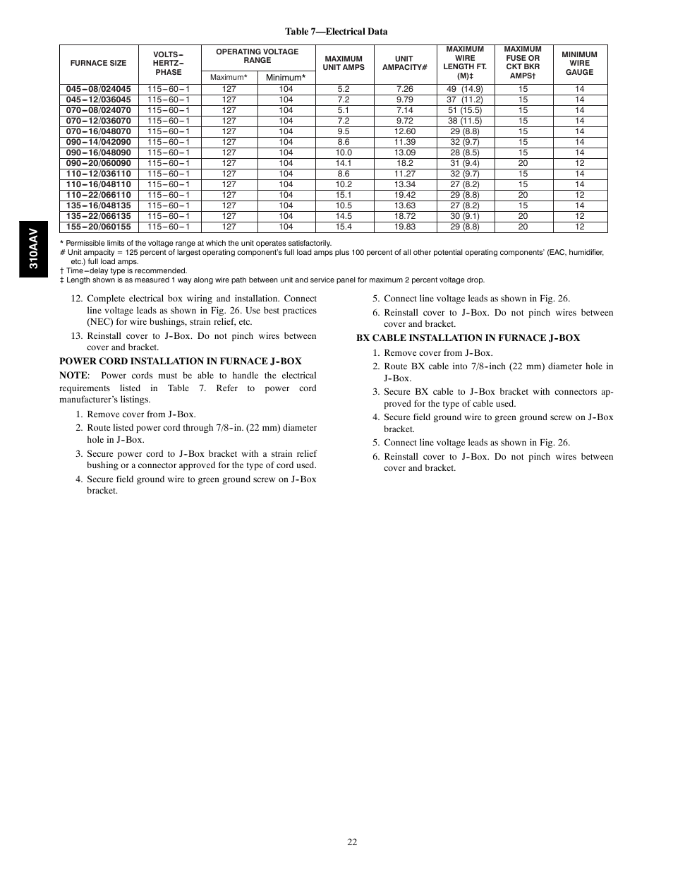 Bryant Series E/F 310AAV User Manual | Page 22 / 52