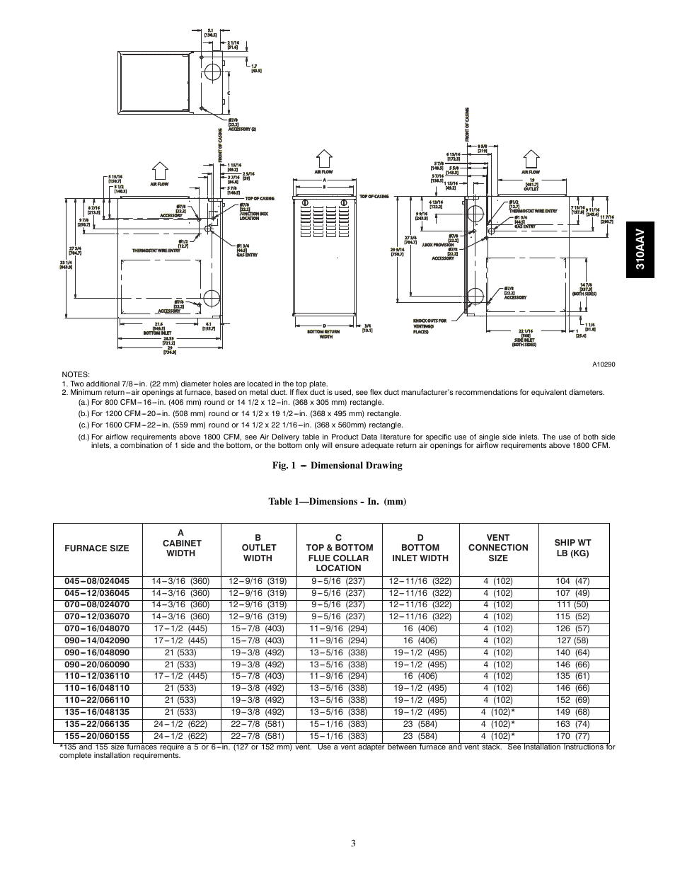 310aa v | Bryant Series E/F 310AAV User Manual | Page 3 / 52