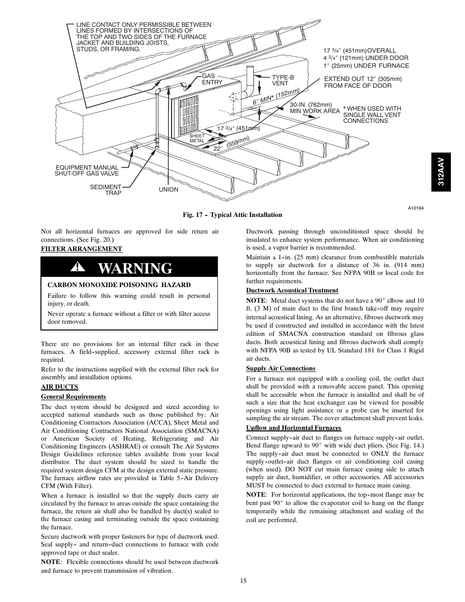 Warning | Bryant 312AAV/JAV User Manual | Page 15 / 56