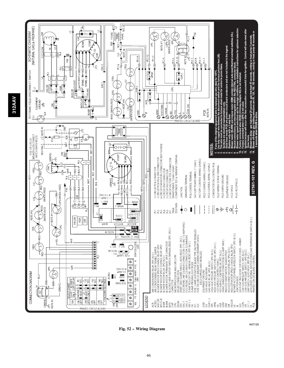 312aa v, Fig. 52 -- wiring diagram | Bryant 312AAV/JAV User Manual | Page 46 / 56