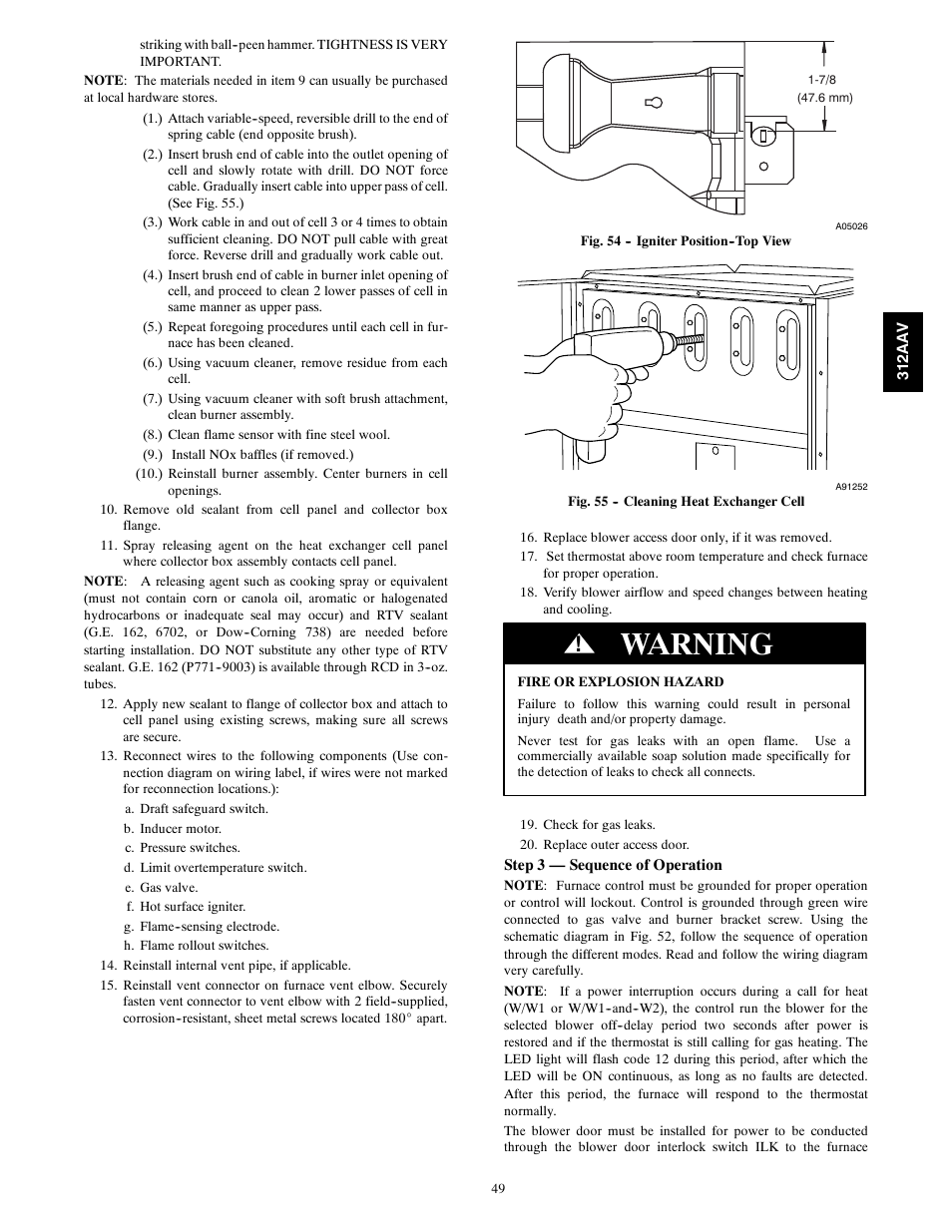 Warning | Bryant 312AAV/JAV User Manual | Page 49 / 56