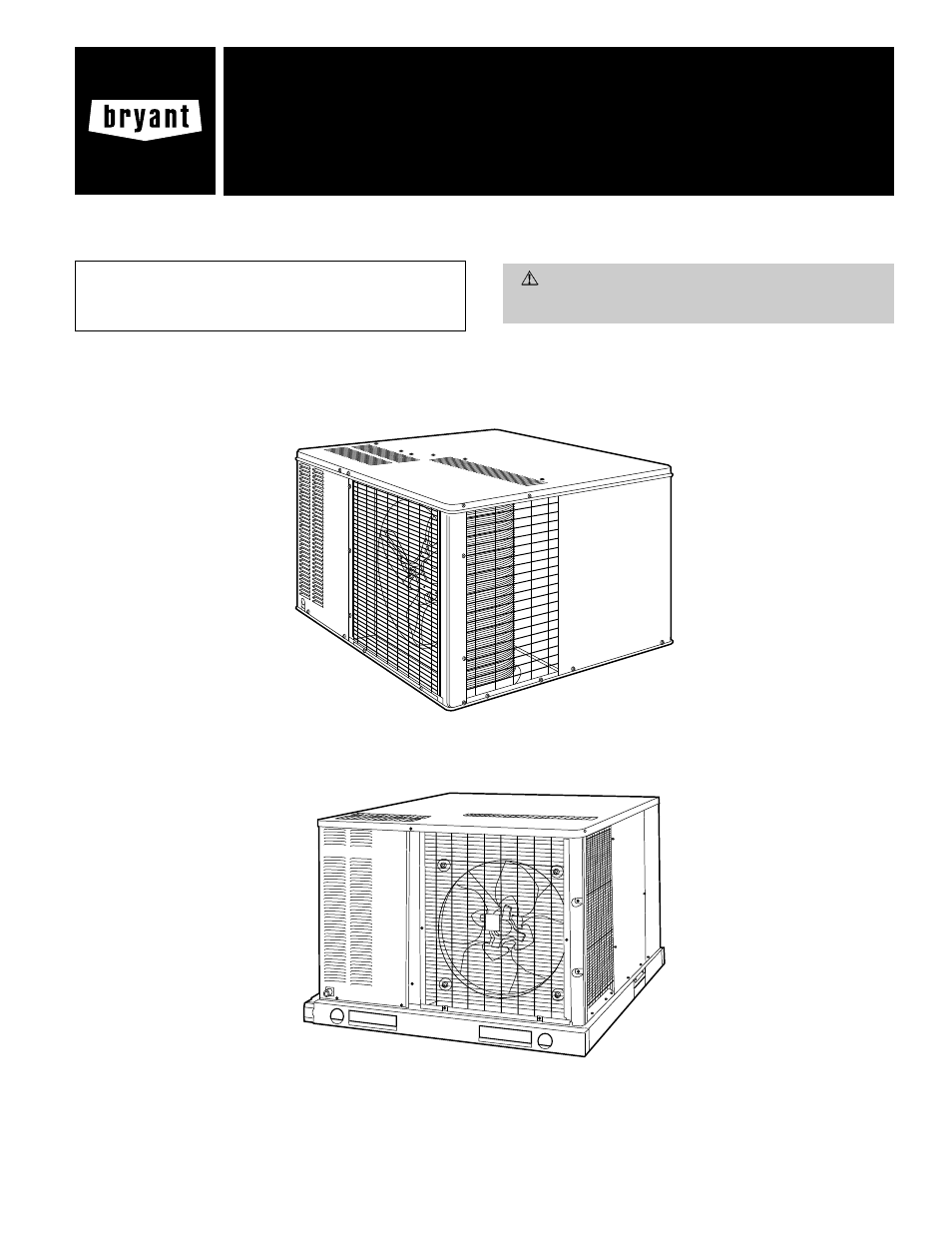 Bryant SINGLE PACKAGED COOLING UNITS WITHOUT BASE RAIL 557A User Manual | 4 pages