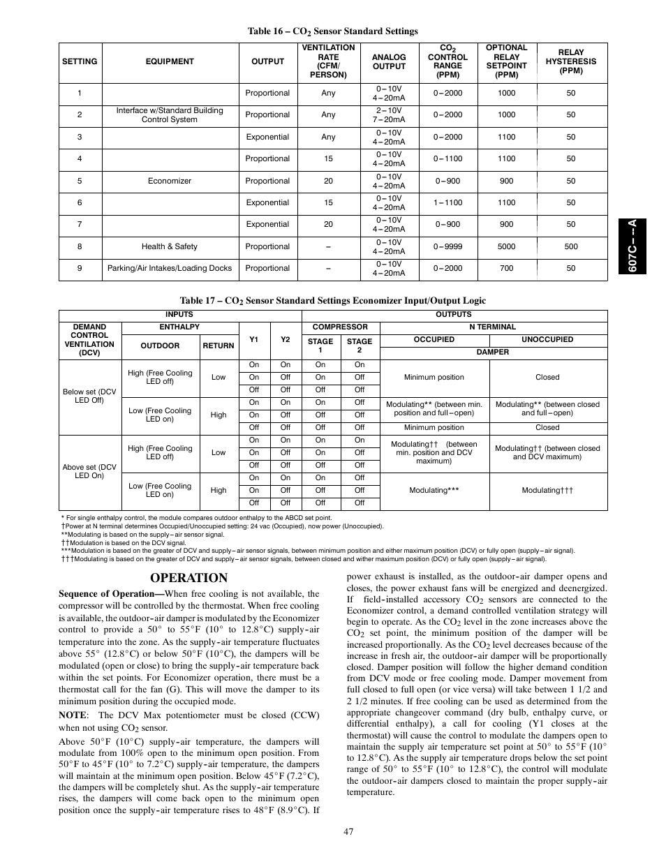Operation, 607c -- -- a | Bryant 607C-A User Manual | Page 47 / 50