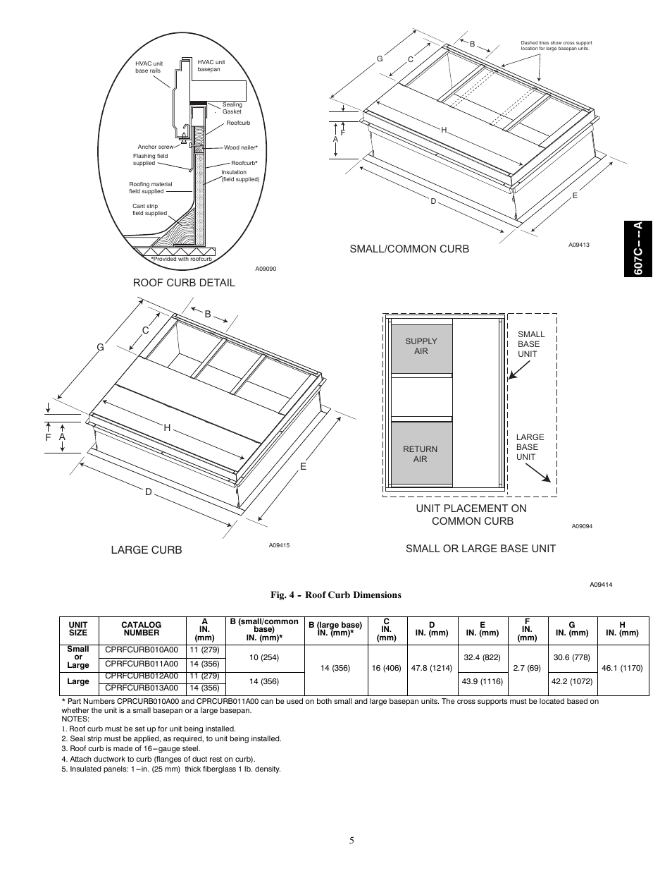 Large curb, 607c -- -- a | Bryant 607C-A User Manual | Page 5 / 50