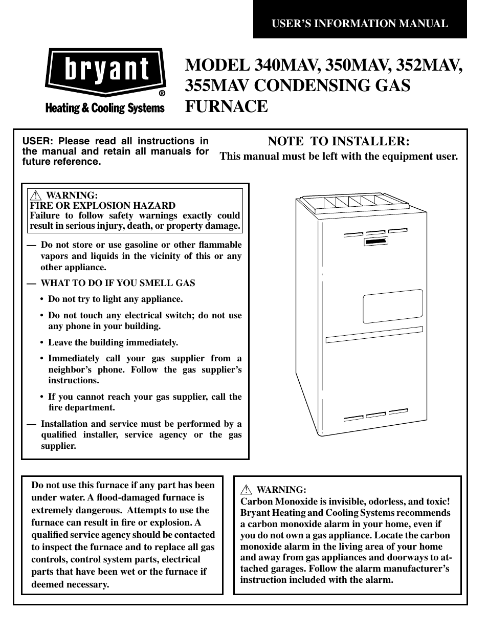 Bryant 340MAV User Manual | 12 pages