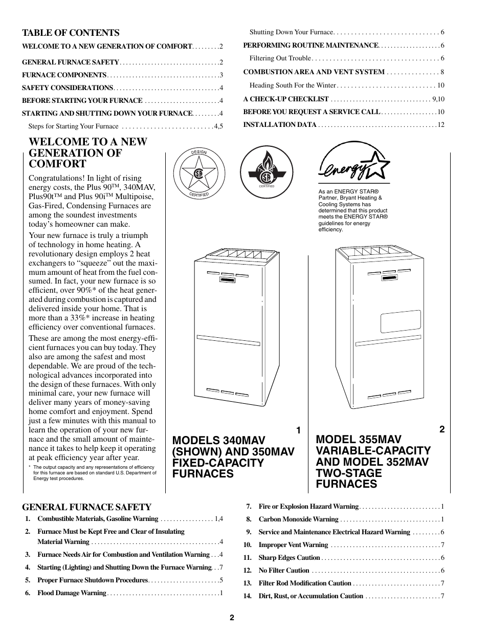 Bryant 340MAV User Manual | Page 2 / 12