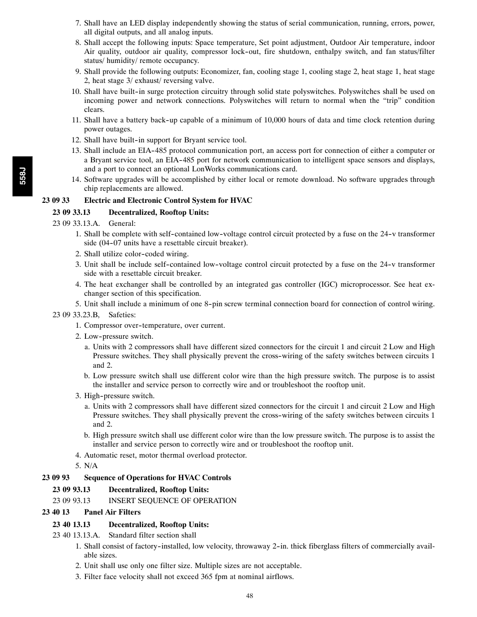 Bryant LEGACY 558J User Manual | Page 48 / 55