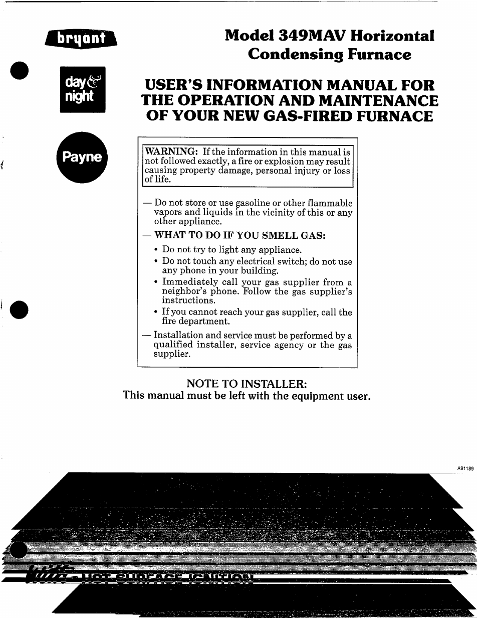 Bryant 349MAV User Manual | 14 pages