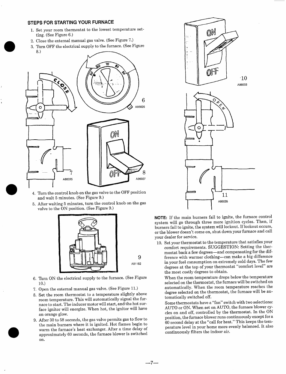 Steps for starting your furnace | Bryant 349MAV User Manual | Page 7 / 14