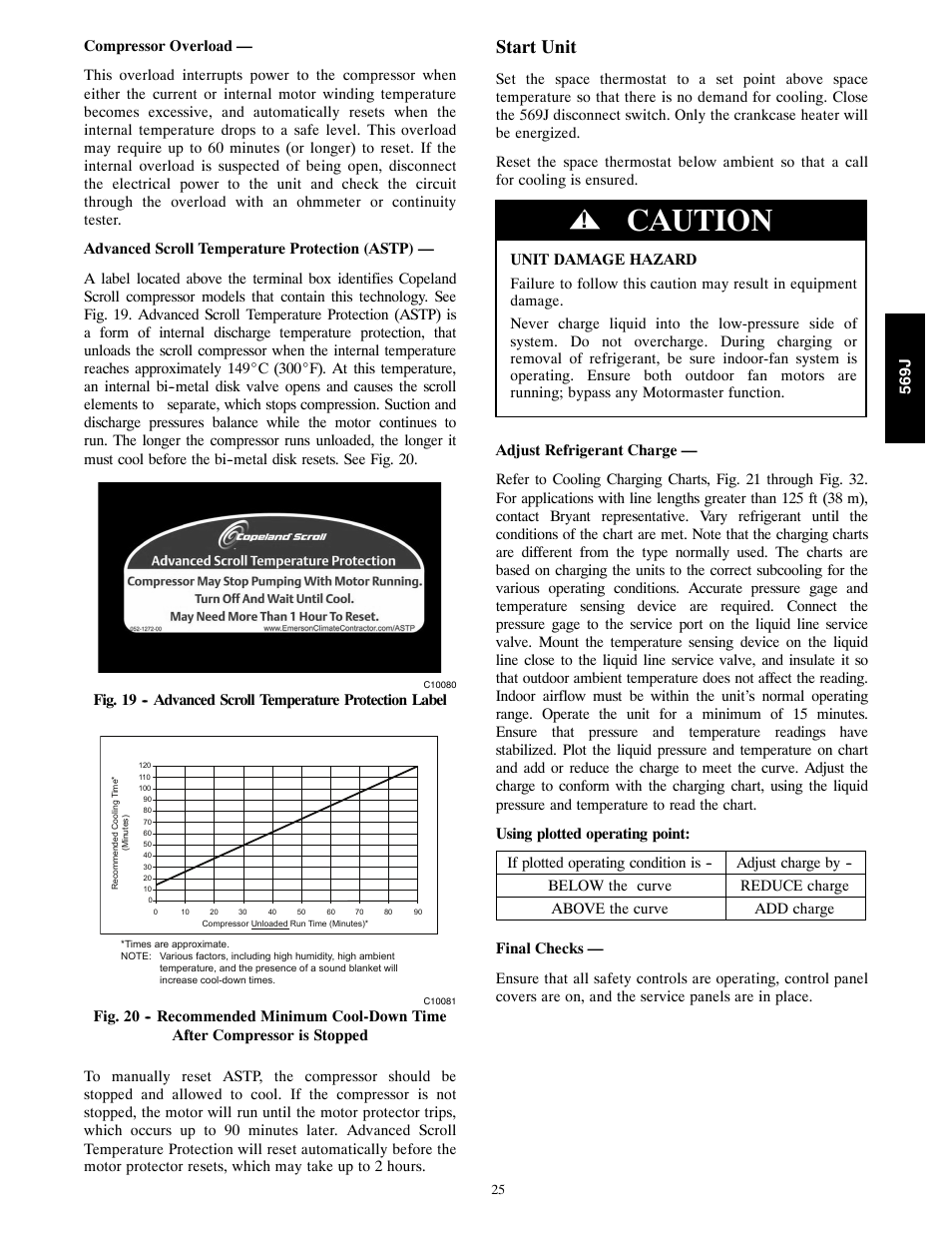 Caution, Start unit | Bryant 569J User Manual | Page 25 / 56