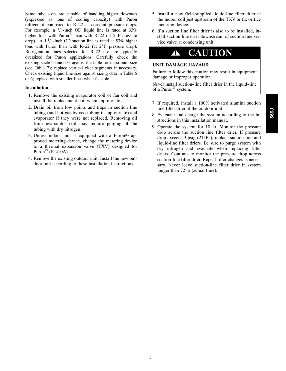 Caution | Bryant 569J User Manual | Page 3 / 56